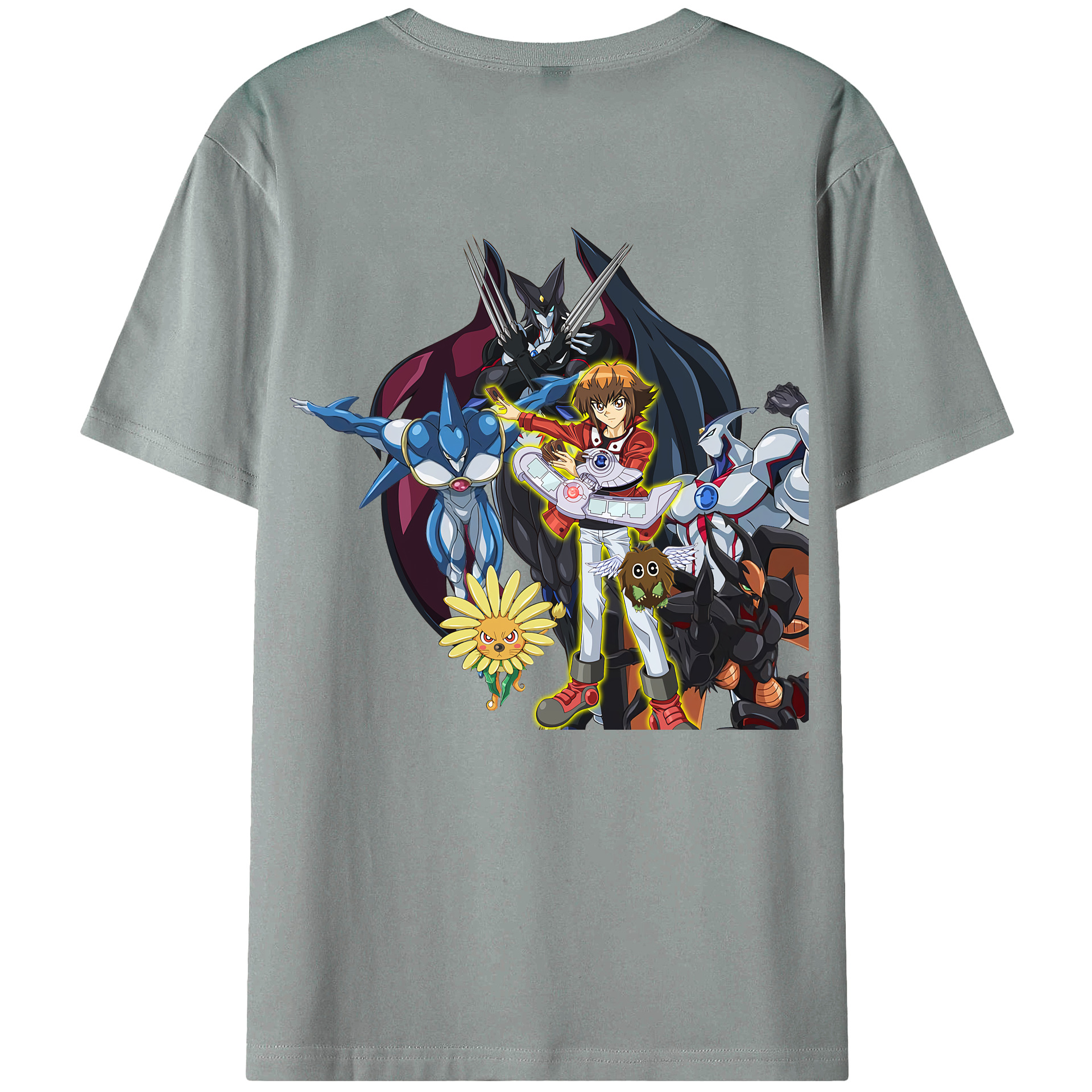 （画像用） 遊☆戯☆王 Yu-Gi-Oh! 綿100％ メンズ半袖Tシャツ（バックプリント） 通気性